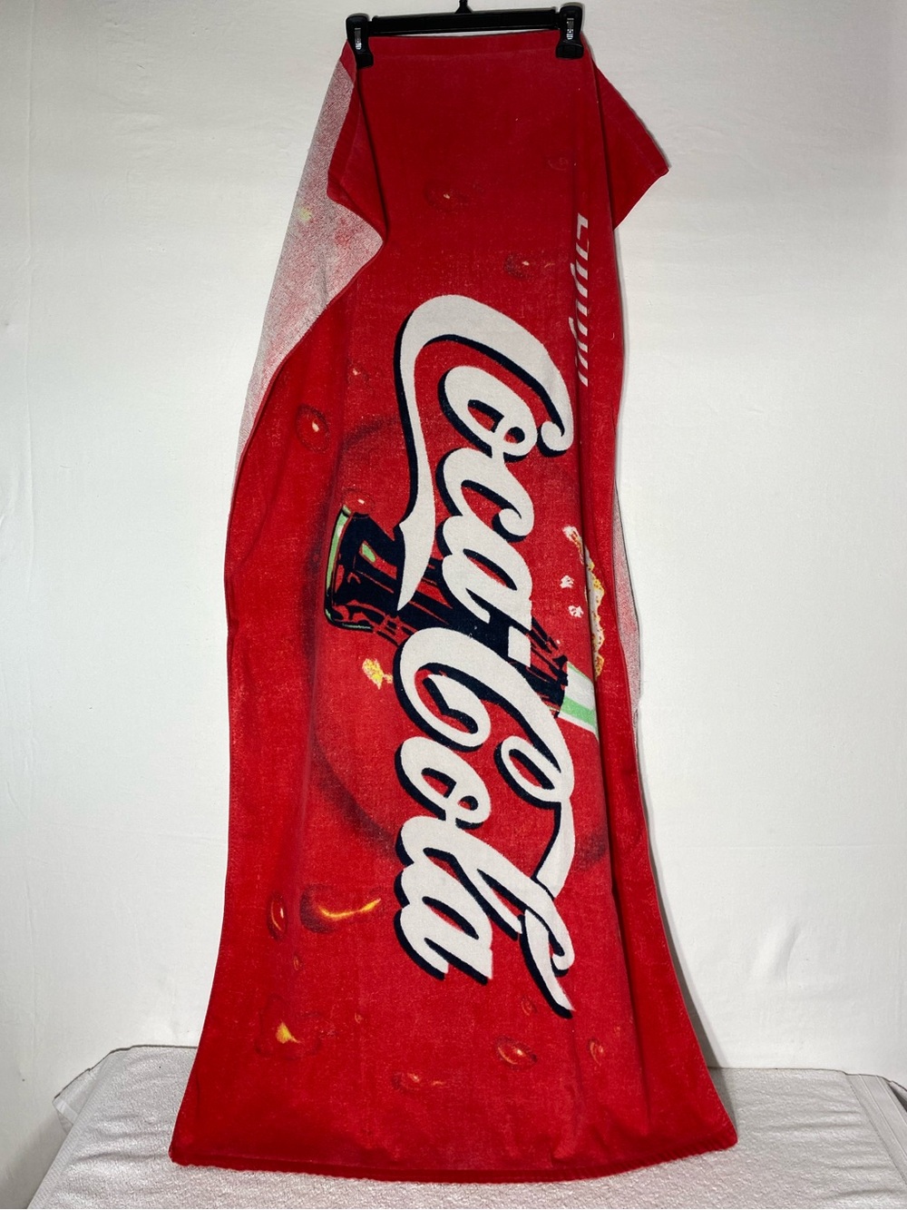 Vintage 1990s Enjoy Coca Cola Graphic Red Cotton Beach Towel Nostalgia Pool